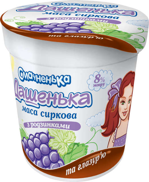 Маса сиркова ДАШЕНЬКА родзинки 8%, 180г